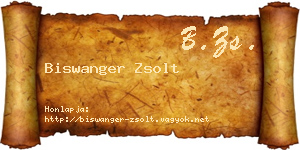 Biswanger Zsolt névjegykártya